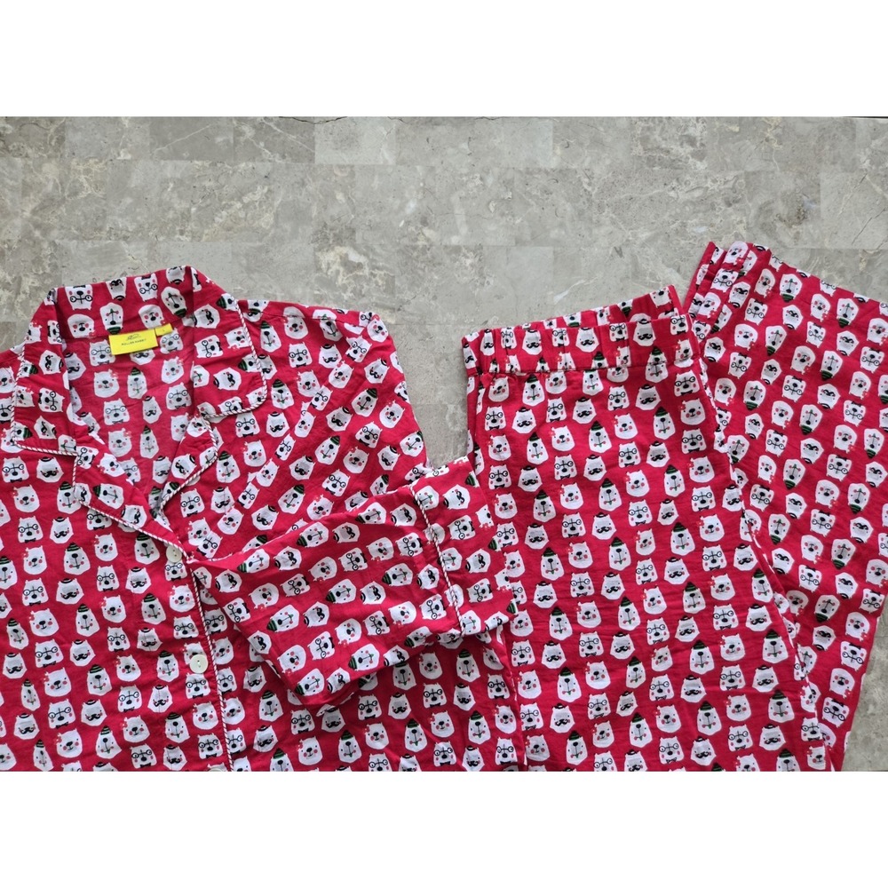 Roller Rabbit Women's Long Sleeve Pajamas Bear Bearry Holiday Womens Large‎